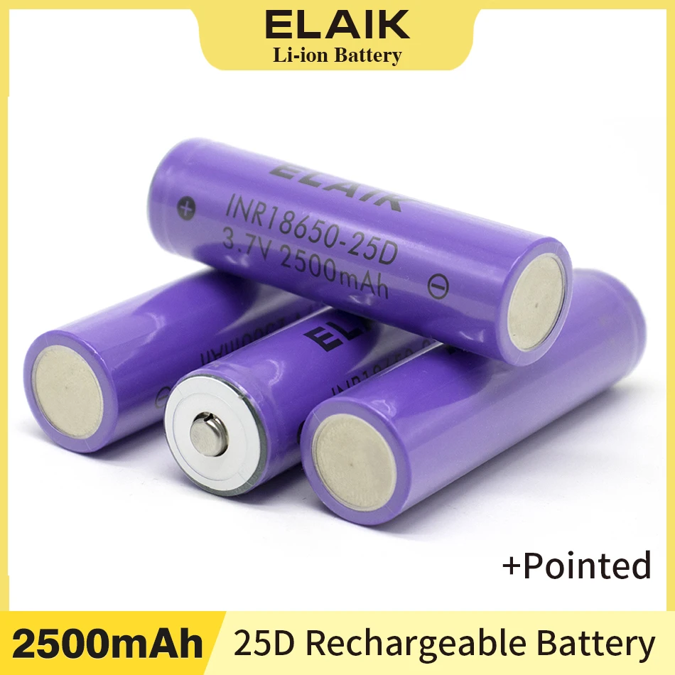 

1-20PCS 18650-25D 3.7V 2500mAh rechargeable lithium battery high-quality battery cell suitable for power battery 25D-spitz