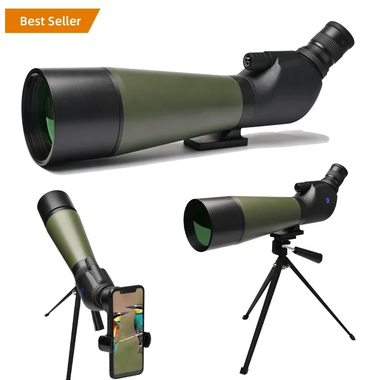 20-60x60 mm tactical spotting scope 20-60x80 bird watching telescope astronomical monocular scope spotting