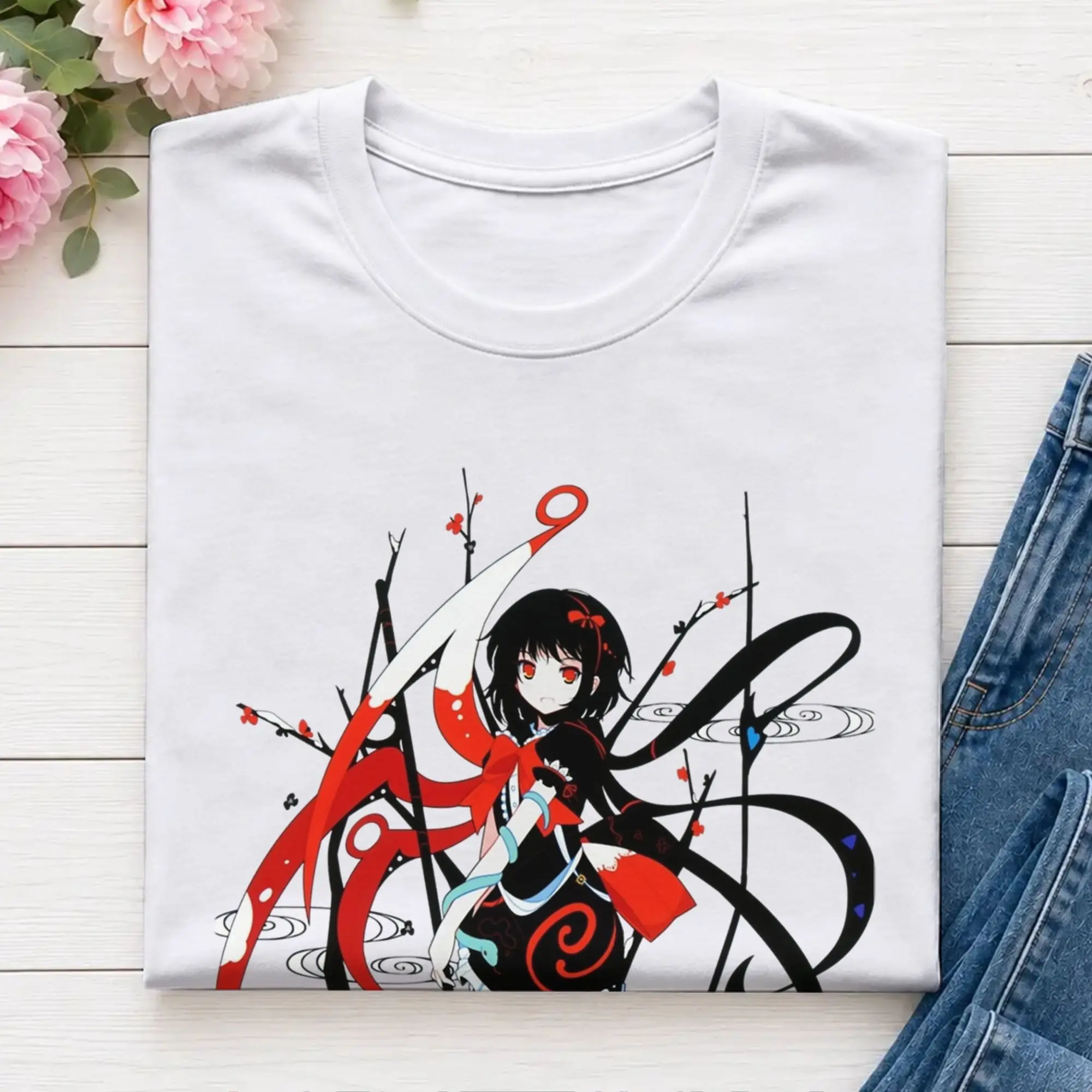 Touhou Project  Nue Houjuu  T-Shirt Summer  Fashion T-Shirts Men 100 Cotton Crewneck Plus Size 5XL Top Tees Retro Tshirt