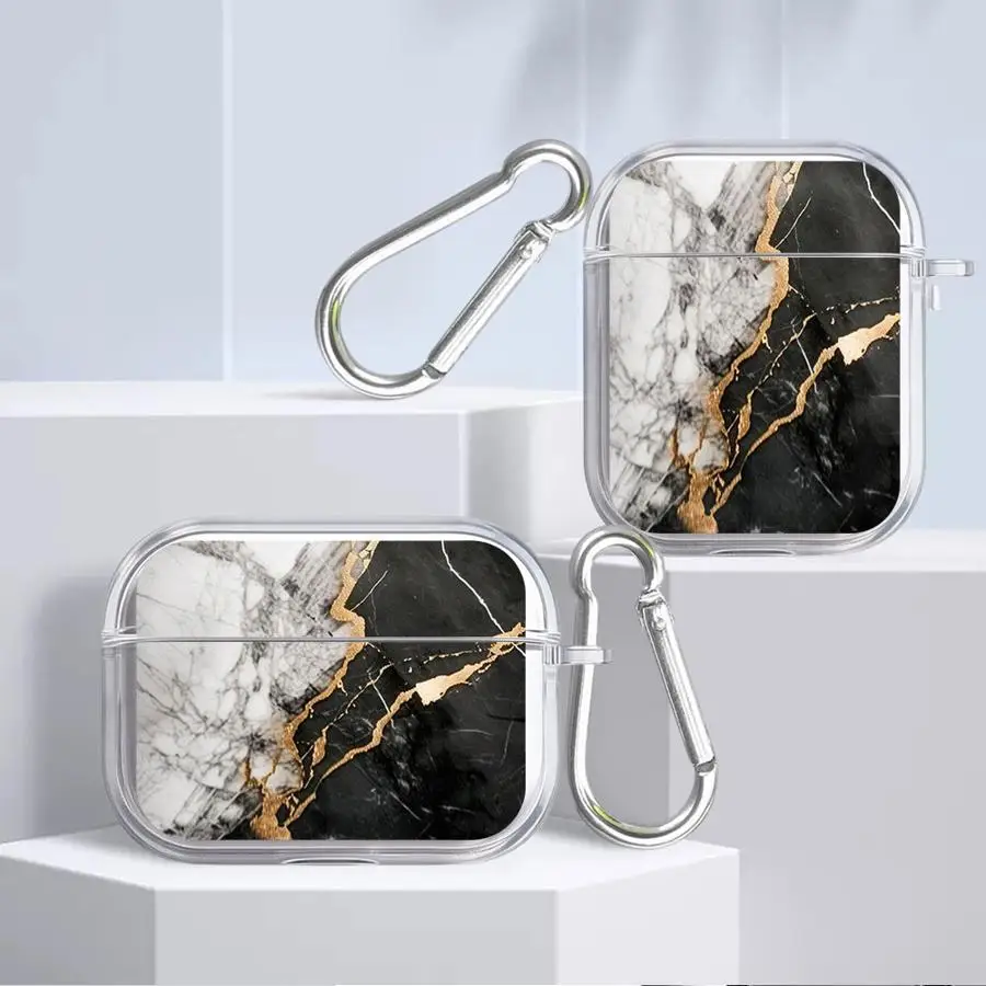 Modische Marmor-Muster Klarsichthüllen für Airpods 2 Pro2 1 Pro3 3 Pro 4