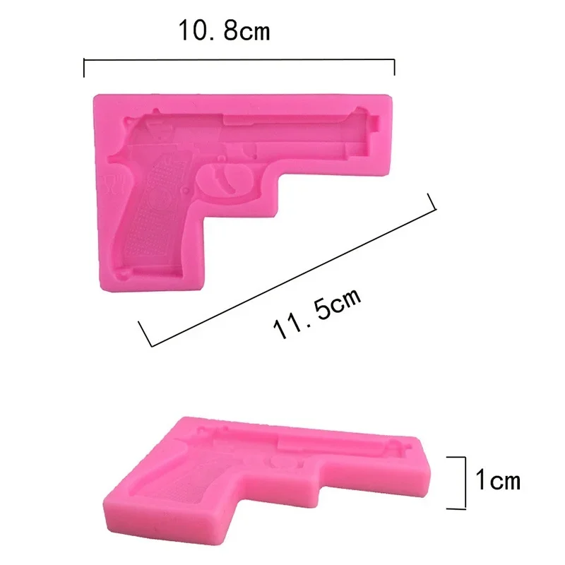 3D Gun Silicone Fondant Mould Chocolate Sugarcraft Cake Mold Baking Tool DIY