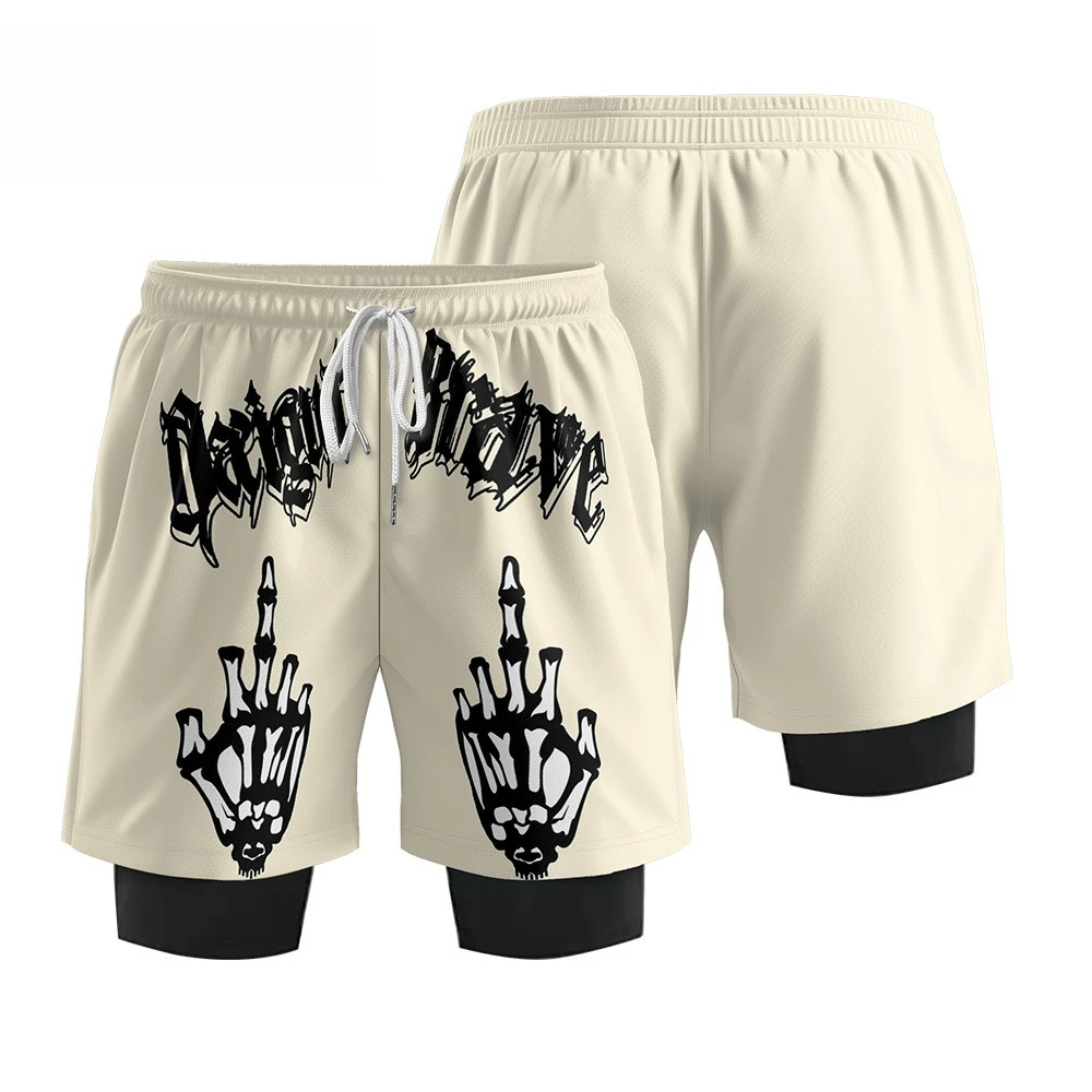 

Мужские модные шорты 2-в-1 для фитнеса и бега, быстросохнущие, дышащие, для активного отдыха, велоспорта и футбола, хит продаж 2026 года