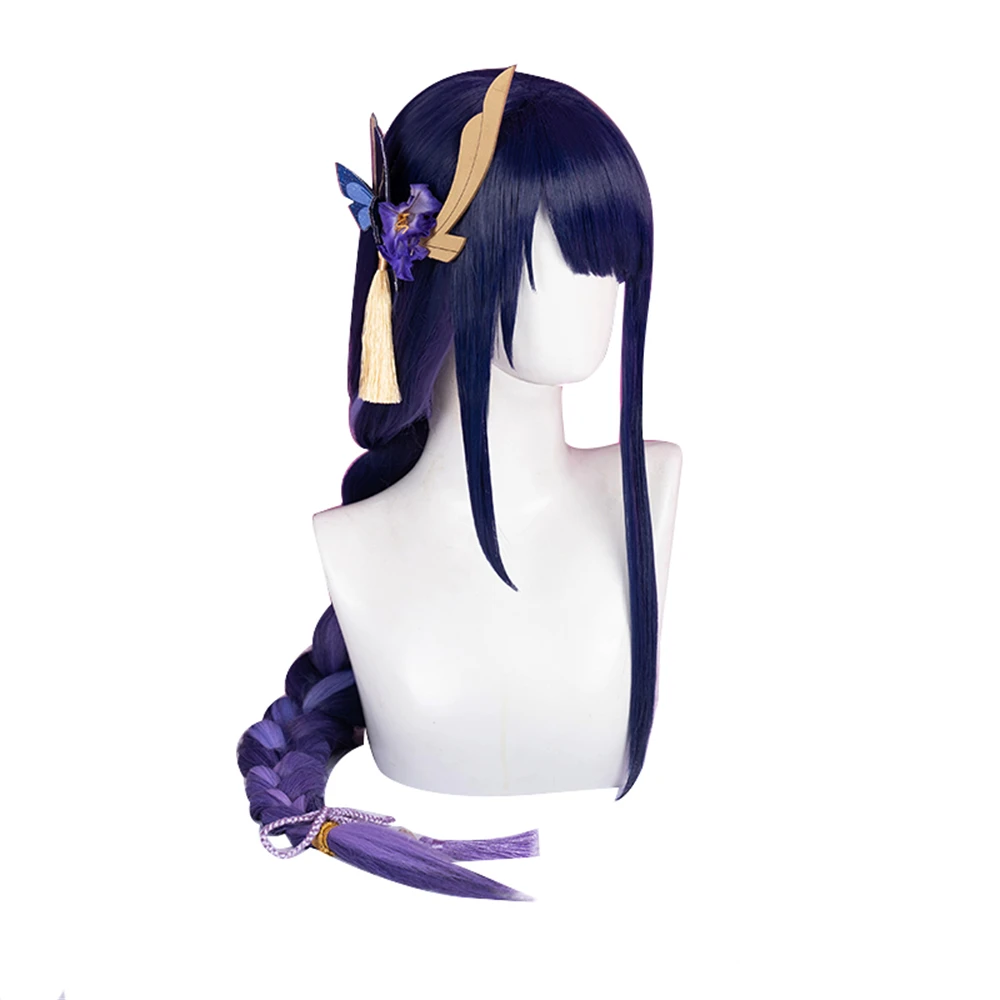 Perruque de Cosplay Genshin Impact Raiden Shogun Baal, en Stock