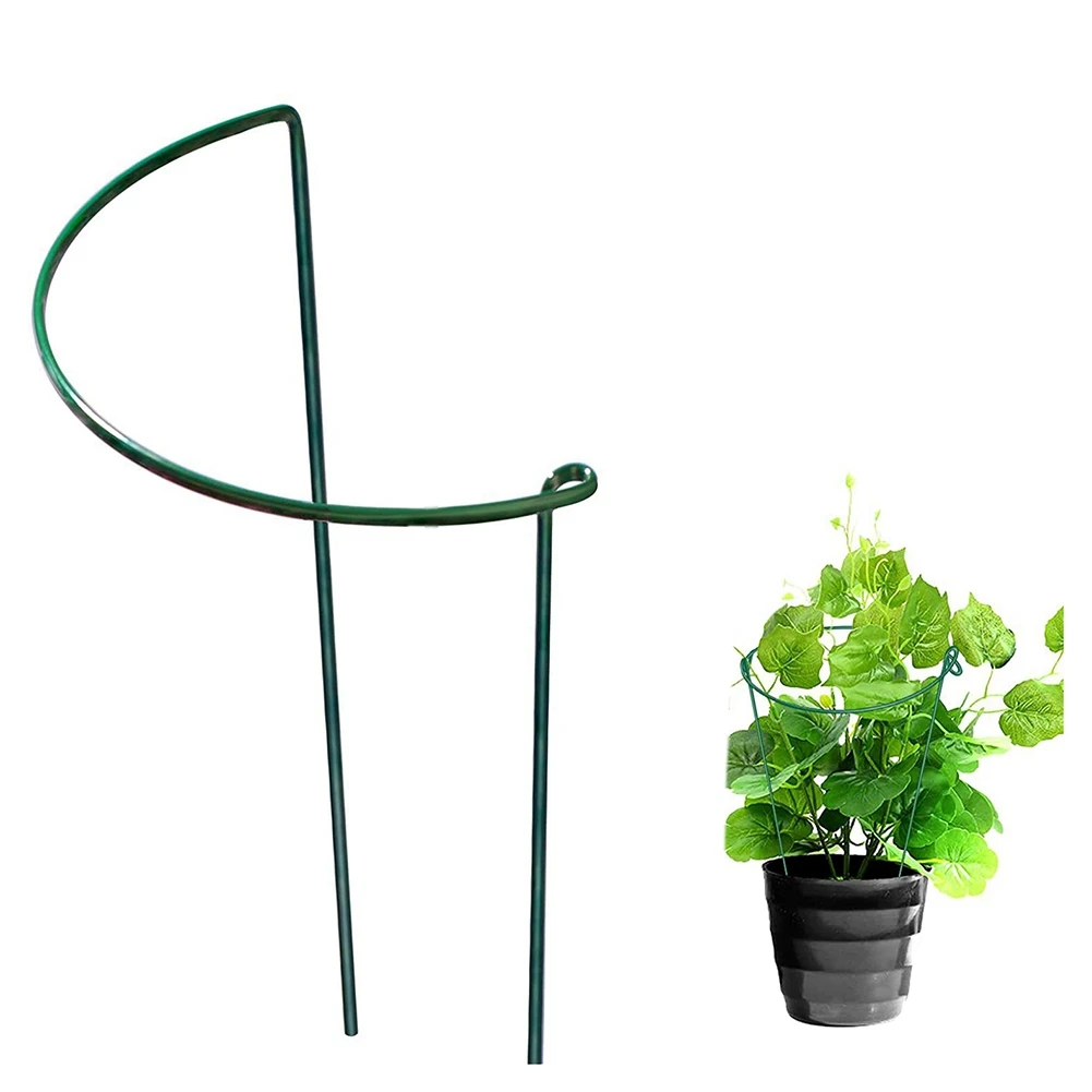 AB06 حزمة مكونة من 12 حصص دعم زهور الحديقة شبه دائرية، لنباتات زهور الطماطم، دعم الحدود #1