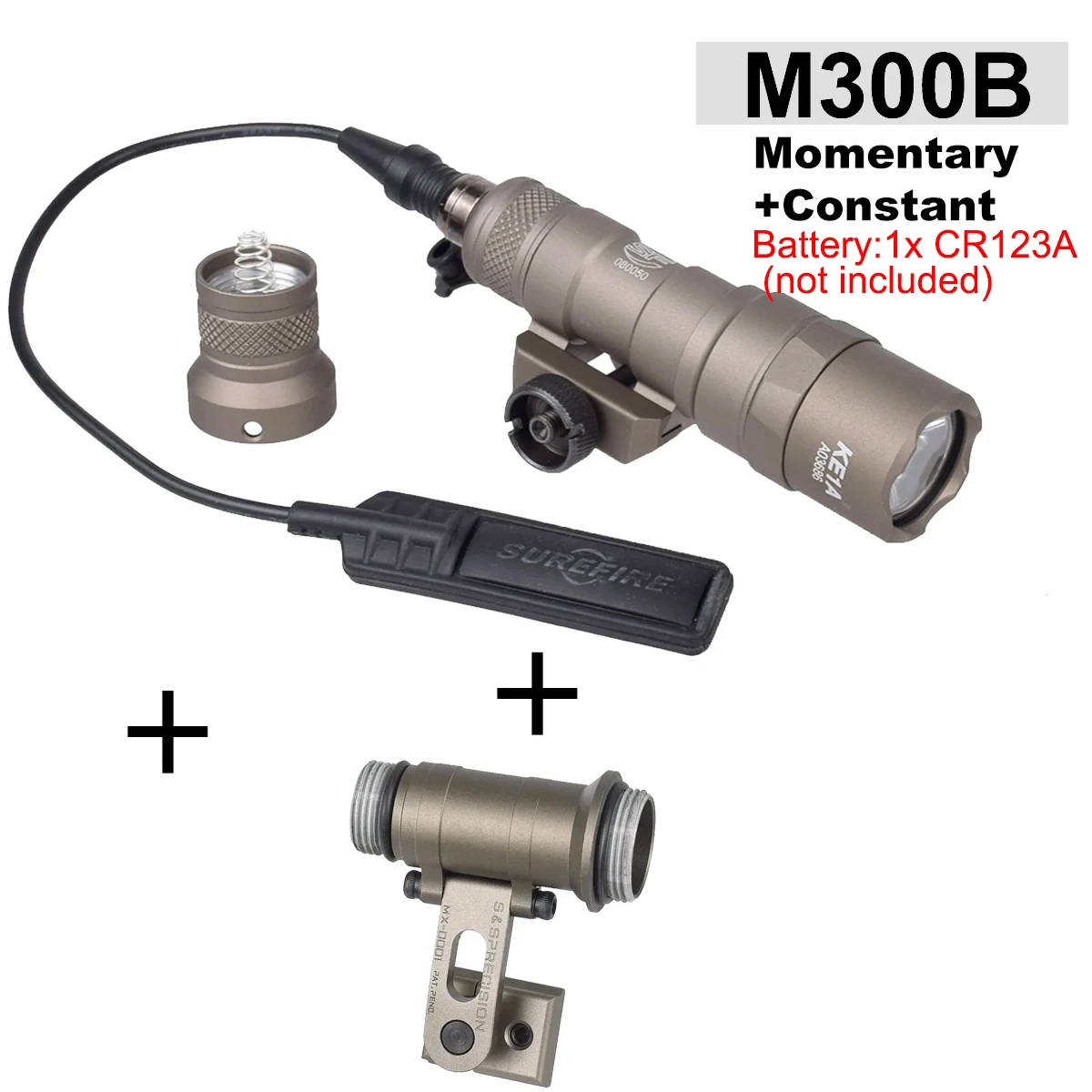 SureFire M300 M300B M300C M300V Light Series ARC Helmhalterung MICH2000 Schnellhelm-Seitenschiene für Helm-Taschenlampenhalterung – Detail 13