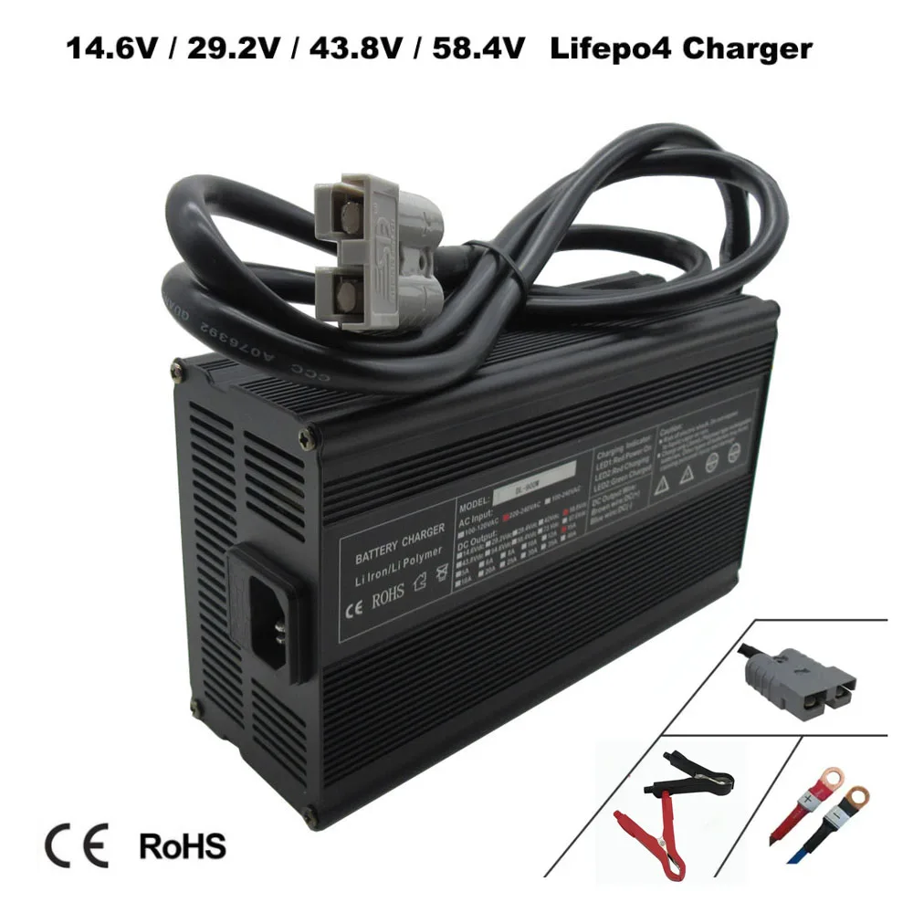 

900W 12V 24V 36V 48V 10A 20A 30A Lifepo4 Battery Fast Charger 14.6V 29.2V 43.8V 58.4V LFP Smart Charger