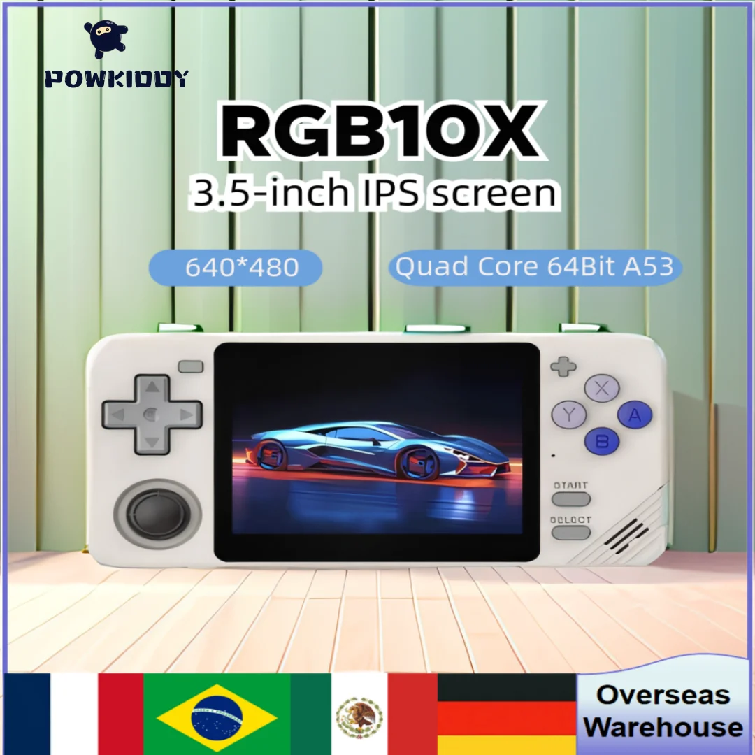 

POWKIDDY RGB10X Retro Handheld Game Console ARKOS Opendinglinux Gaming 3.5 Inch 4:3 IPS Screen RK3326 Children's Gifts RGB10X