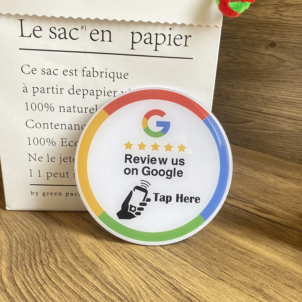 Plaque de contrôle programmable NDavid, puce NTAGgem, autocollant Tap to Review, 10cm, 3.93 ", 13.56Mhz, Google Reviews