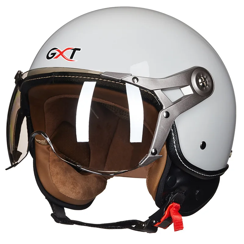 GXT-Casco abierto Vintage para motocicleta, protector de cabeza Retro para Moto Cruiser, Chopper, Scooter, aprobado por Jet DOT, 3/4