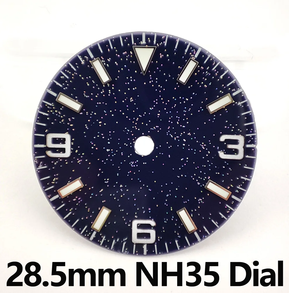 

28.5mm Watch Dial NH35 Dial NH36 Watch Dial Starry Sky Dial Luminous Dial DIY Custom LOGO Suitable For NH35/NH36 Movement