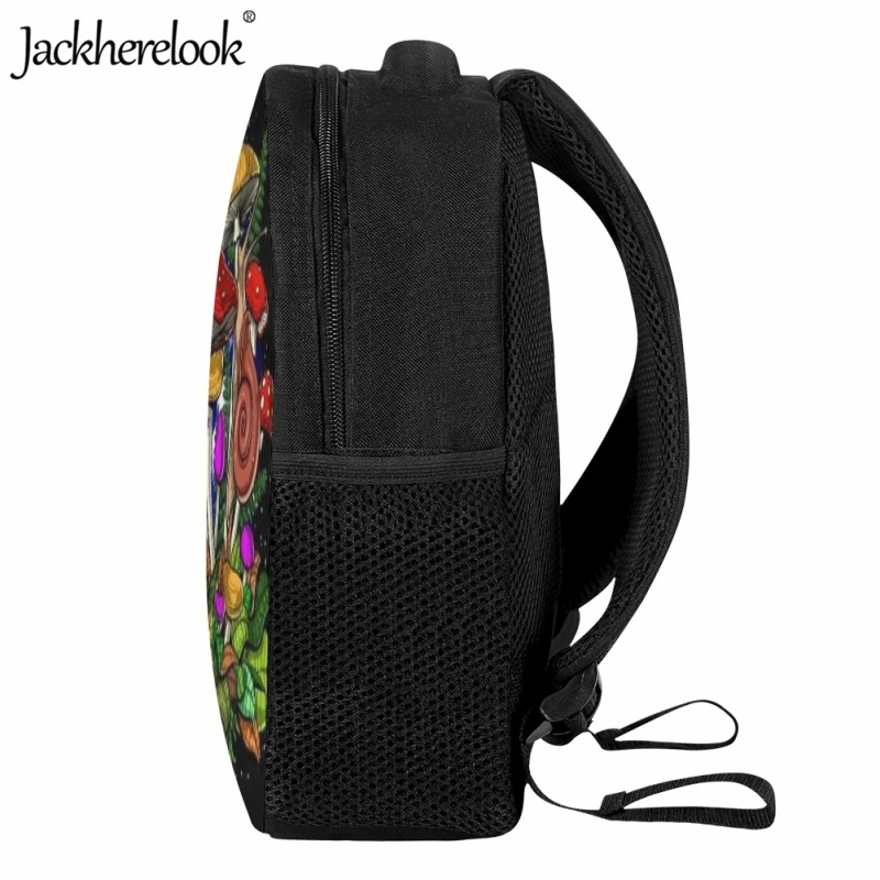 Jackherelook Art Psychedelic Mushroom Print School Bag Children's Fashion New Hot Bookbags Practical Backpack for Kindergarten