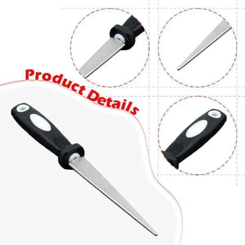 Professional Knife Sharpener Diamond Camping Folding Sharpening Stone Double Sided Flat And Curved Design Easy Grip Handle