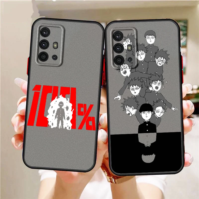 

Mob Psycho 100 Fashion Anime Frosted Translucent For Samsung Galaxy S24 S23 S22 S21 S20 FE S10 S9 S8 Plus Ultra Pro 5G Matte