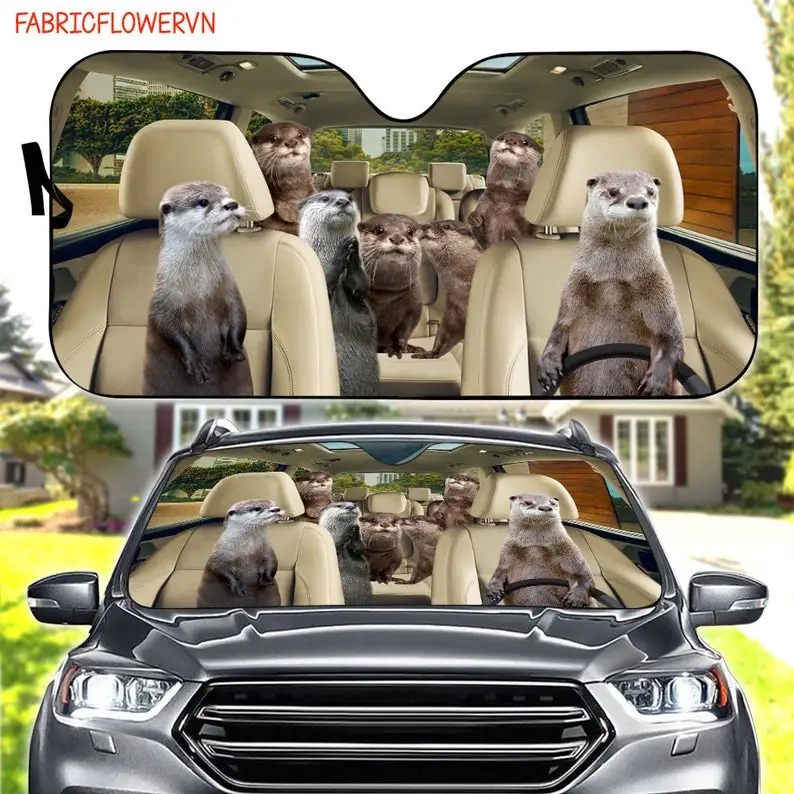 

Otter Car Sunshade, Otter Car Decoration, Otter Windshield, Animal Lovers Gift, Animal Car Sunshade, Gift For Mom, Gift For Dad