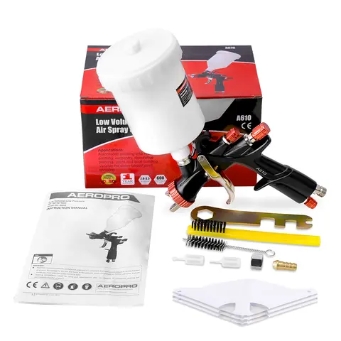 AEROPRO A610 LVLP For Car Painting Spray Gun Along With 3 Durable Funnels 2 Filter Screens Regulating The Flow Of Gas Assembly