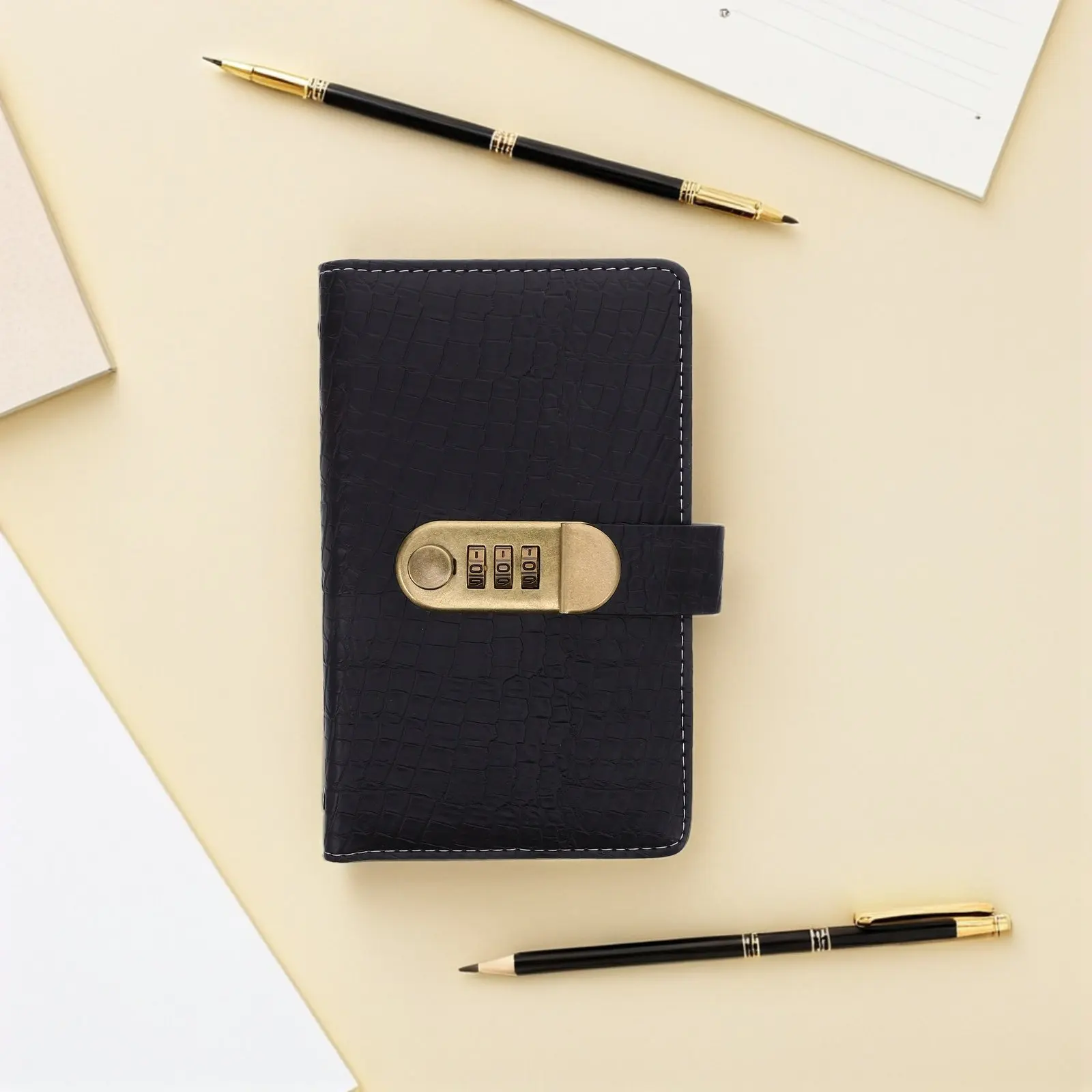 

Password Lock Money Book Secure Notebook Anti-Theft Combination Lock Diary Secret Cash Organizer Portable
