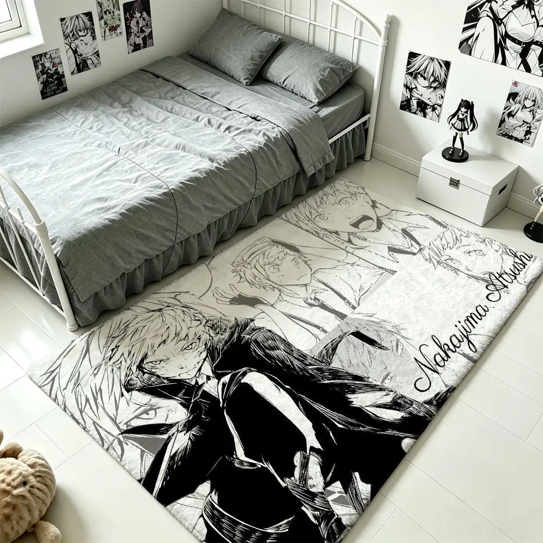 Bungo Stray Dogs Dazai Osamu Cartoon Plush Rug Anime-Style Living Room Bedroom Bedside Foot Mat Anime Merchandise Wholesale - view 6
