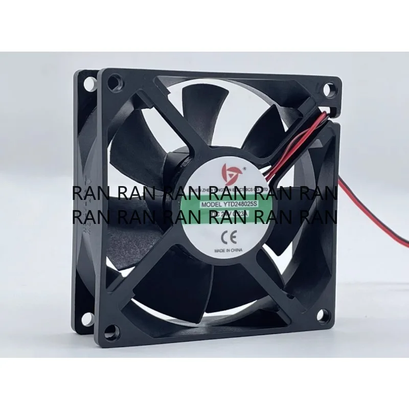 พัดลมระบายความร้อนใหม่สำหรับ YTD248025S 24V 0.23A 8 ซม.พัดลมเครื่องเชื่อม 2 สาย 80x80x25 มม.