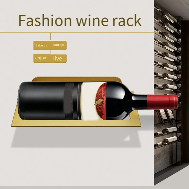 Wine Rack Wall Mounted Liquor Bottle Stand Invisible Shelves Wall-Mounted Wine Racks Floating Holder Display Shelf