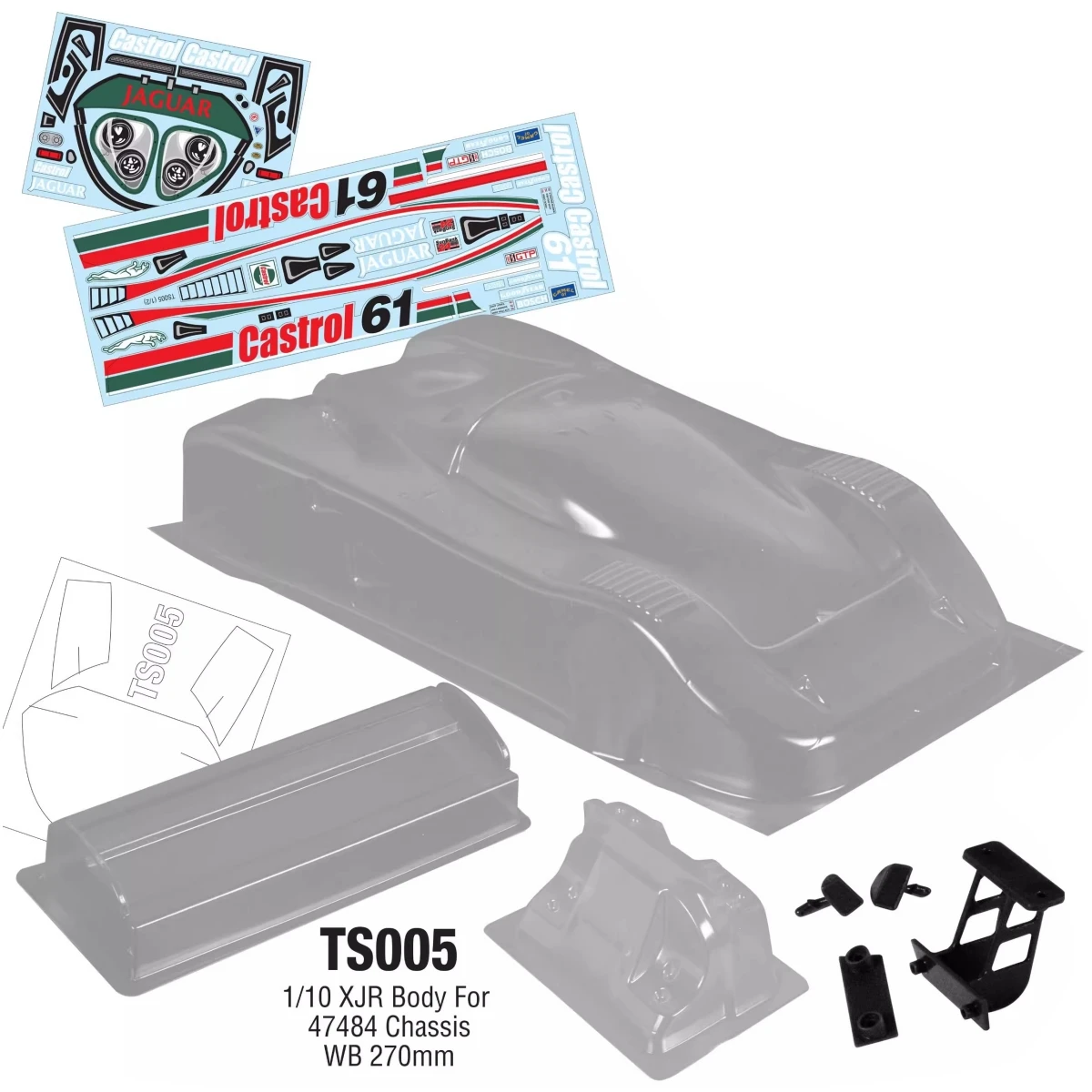 

Корпус 1/10 XJR для шасси Tamiya 47484 (колесная база 70 мм)