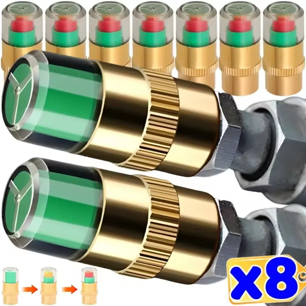 

Copper Core Tire Pressure Monitor Valve Stem Cap Sensor Indicator Alert for Auto Car Motorcycle Bike Stainless Steel Accessories