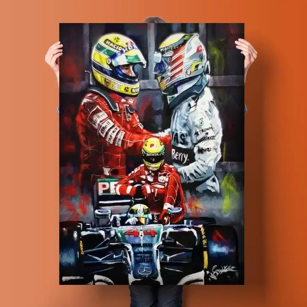 لوحة قماشية من Ayrton senna ، ملصق رسم جداري لتزيين غرفة المعيشة العائلية الحديثة ، ديكور المنزل