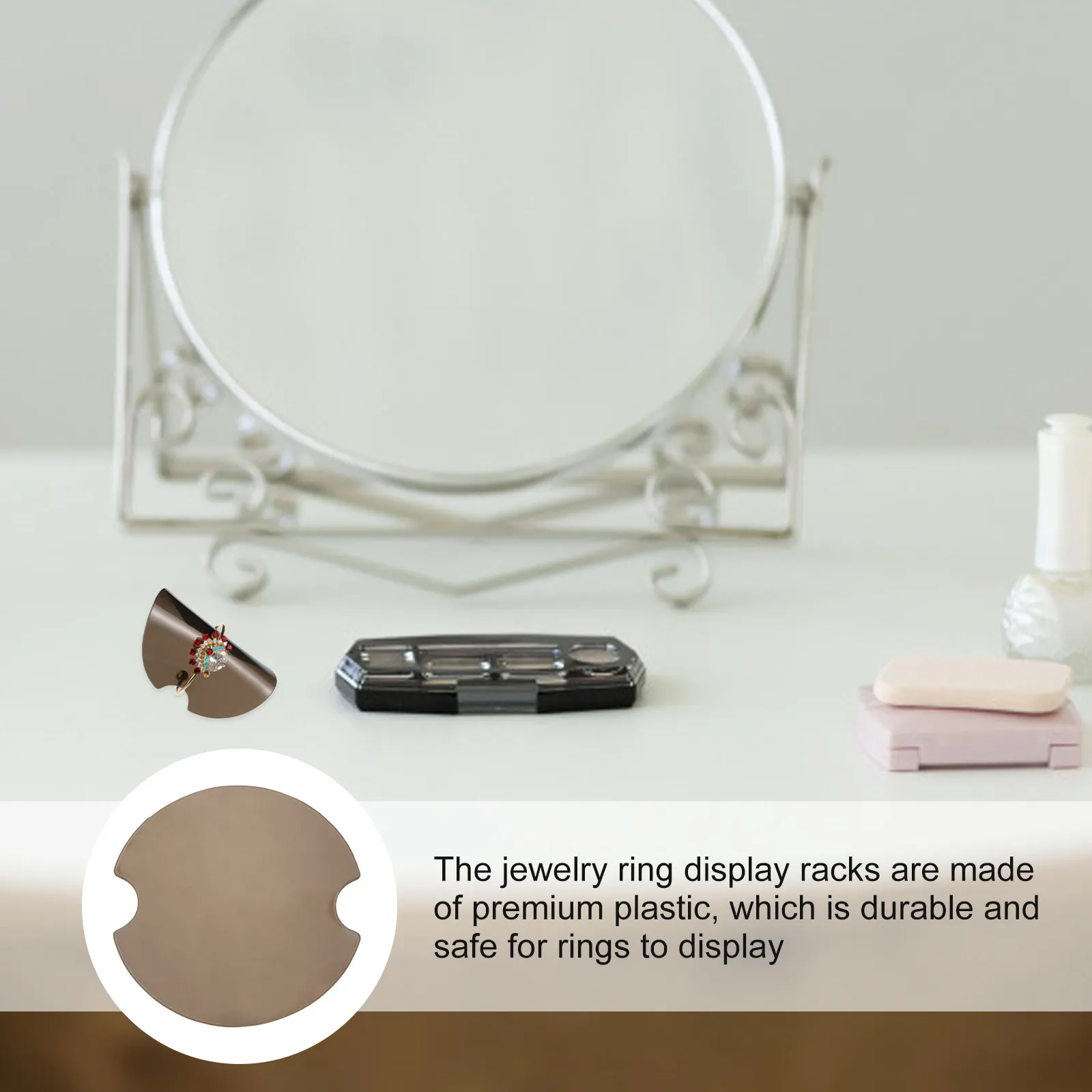 

100 шт. Стильные пластиковые подставки для демонстрации ювелирных изделий, удобные для хранения и организации колец, экологически чистые пластиковые держатели для колец