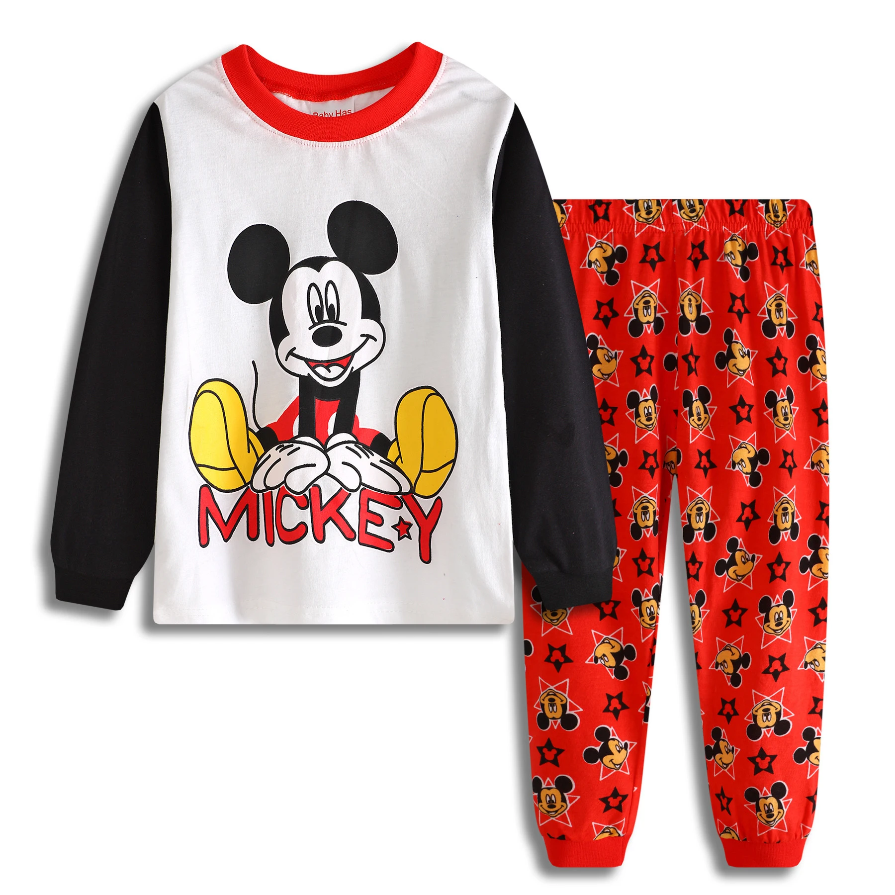 New Spring Autumn Children\'s Clothing Set Mickey Minnie girl boy Sleepwear Kids Pajamas Set Baby Girls Cotton Cartoon Pyjamas