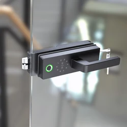 Serrure de porte intelligente en verre en alliage de zinc, empreinte digitale, mot de passe, WiFi, Tuya, bureau