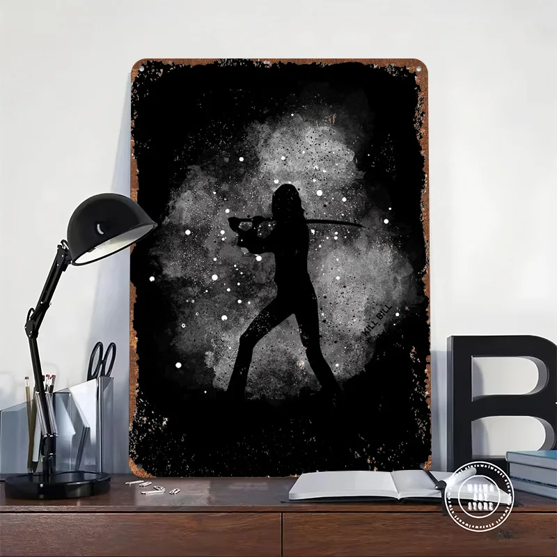 Kill Bill Printed Poster Customized Wall Art Retro Vintage Metal Tin Signs for House Decor Room Decoration Gaming Coffee Bar