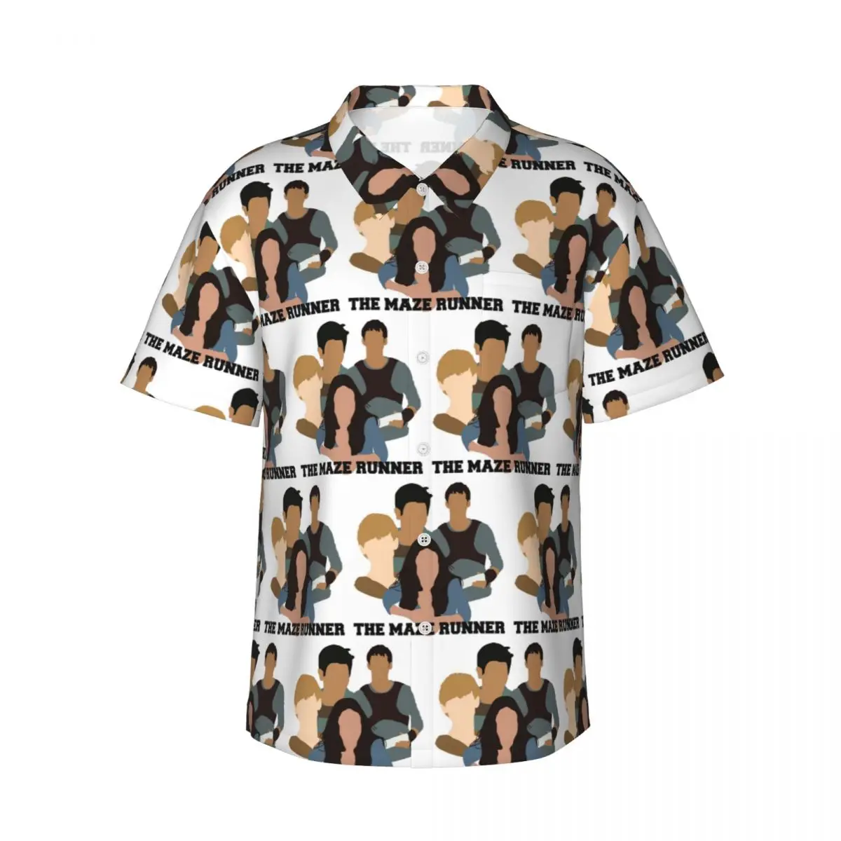 

The Maze Runner Men's Shirts Hawaiian Short Sleeve Shirt Funny Button Tops for Summer Beach