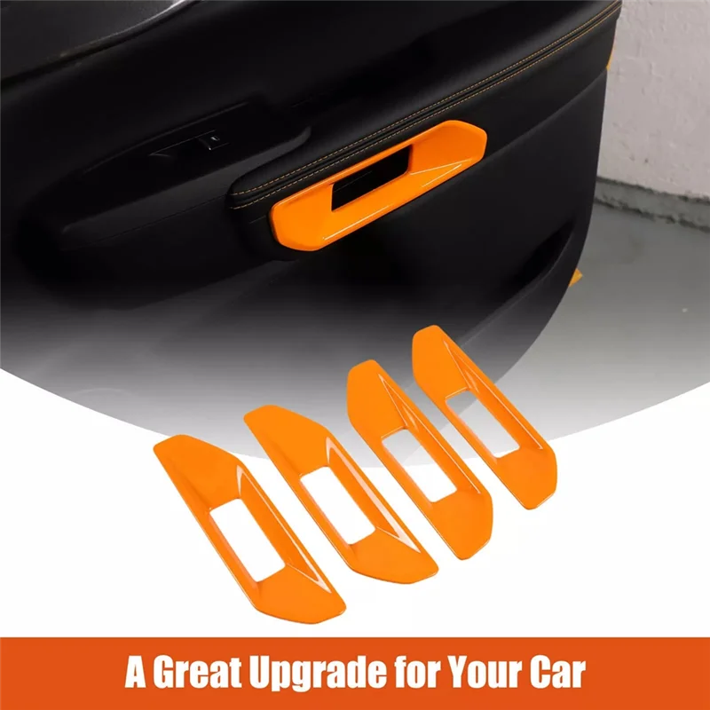 

QB-For Ford Ranger 2023 2024 Car Door Armrest Cover Frame Trim Interior Accessories Orange