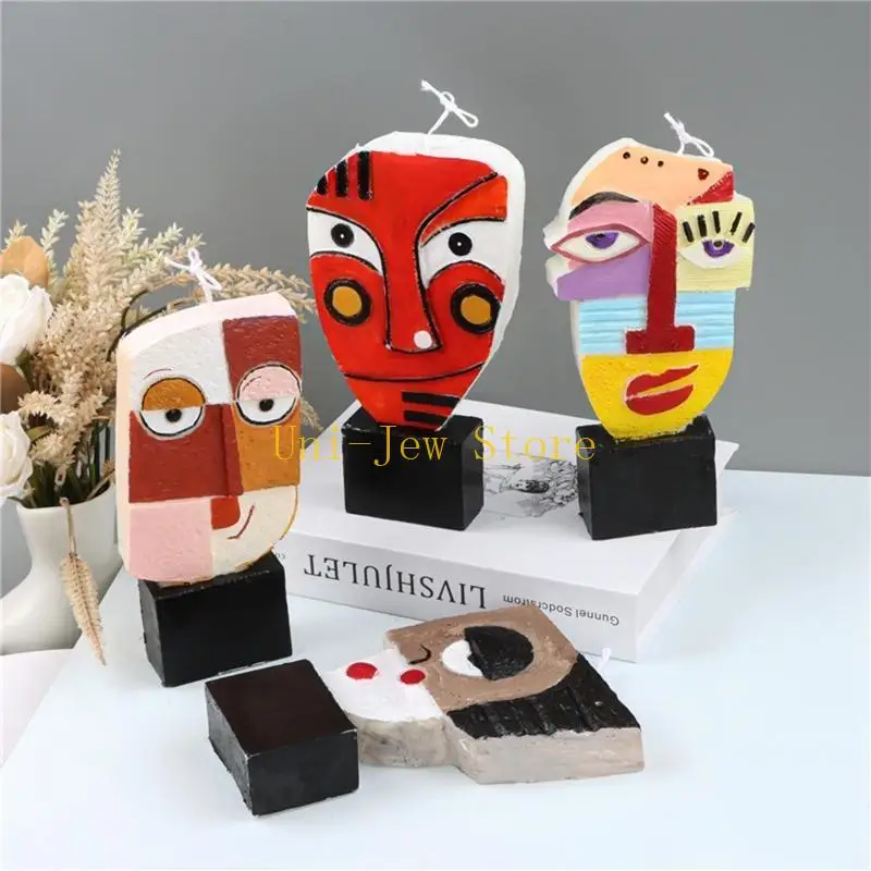 قالب سيليكون للوجه الفني سعة 40 جيجابايت يمكنك صنعه بنفسك قالب صابون شمعة إكسبريس لقوالب الراتنج المصنوعة يدويًا للعلاج العطري