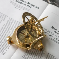 Brass Compass Home Decorations Book Exhibition Soft Decoration Compass Retro Desktop Ornaments Portable Shooting Props Gift