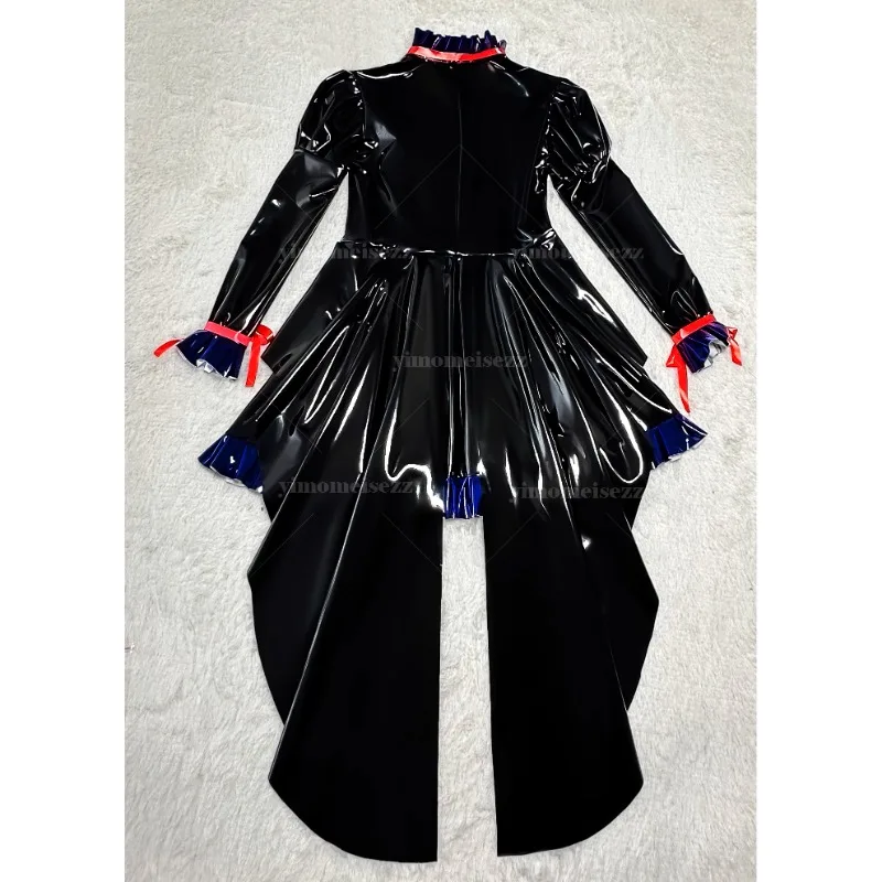 Aangepaste paleisstijl lange jurk nauwsluitende geplooide grote rok hoge hals sexy lange mouwen rok cosplay kostuum