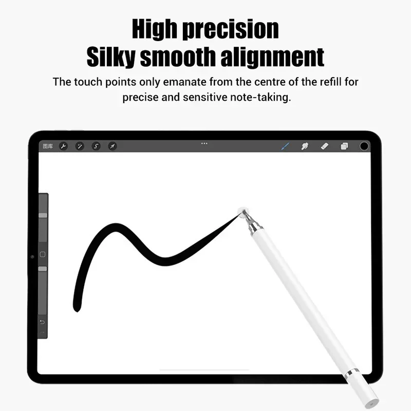 Stylet universel 2 en 1 pour écran tactile, pour tous les iPad, iPhone, Huawei, Android, Xiaomi, 1 pièce