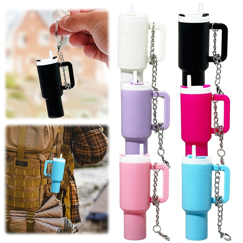 Mini Cup Keychain Chain Chapstick Holder Keychain Handbag Charms Key Ring for Stanley Water Bottle Accessories