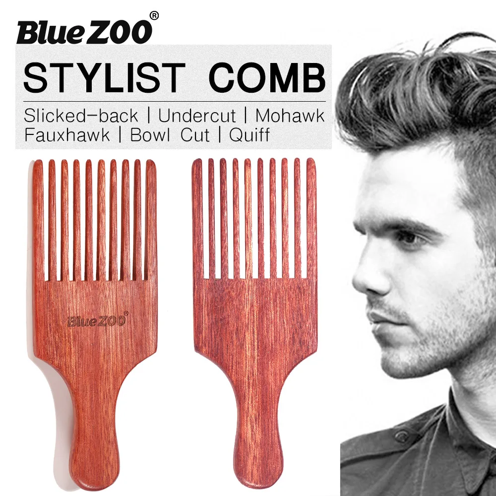 

BlueZOO Amormodon wood environmental protection big back shape big knife big tooth comb large shovel head insert comb