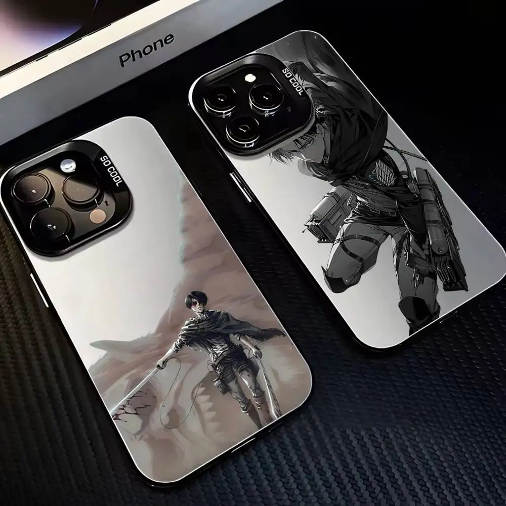 

A-Attack O-On T-Titan L-Levi A-Ackerman Phone Case For iPhone 16,15,14,13,12,11,Mini,Pro,MAX Black Matte Shockproof Cover