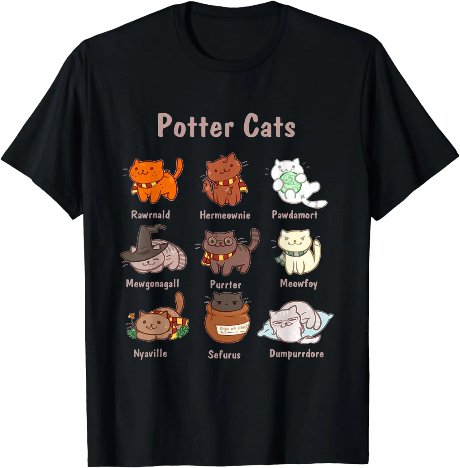 Potter Cats t-shirt, Funny Gifts For Cat Lovers Tshirt