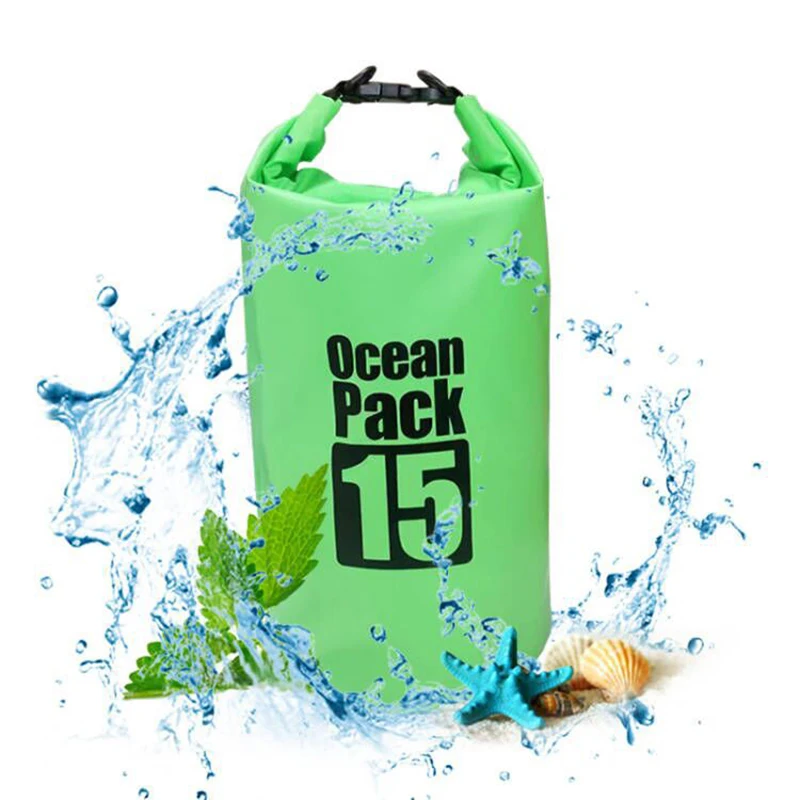 PVC waterproof bucket bag, waterproof bag, beach drift bag, swimming outdoor single and double shoulder bag