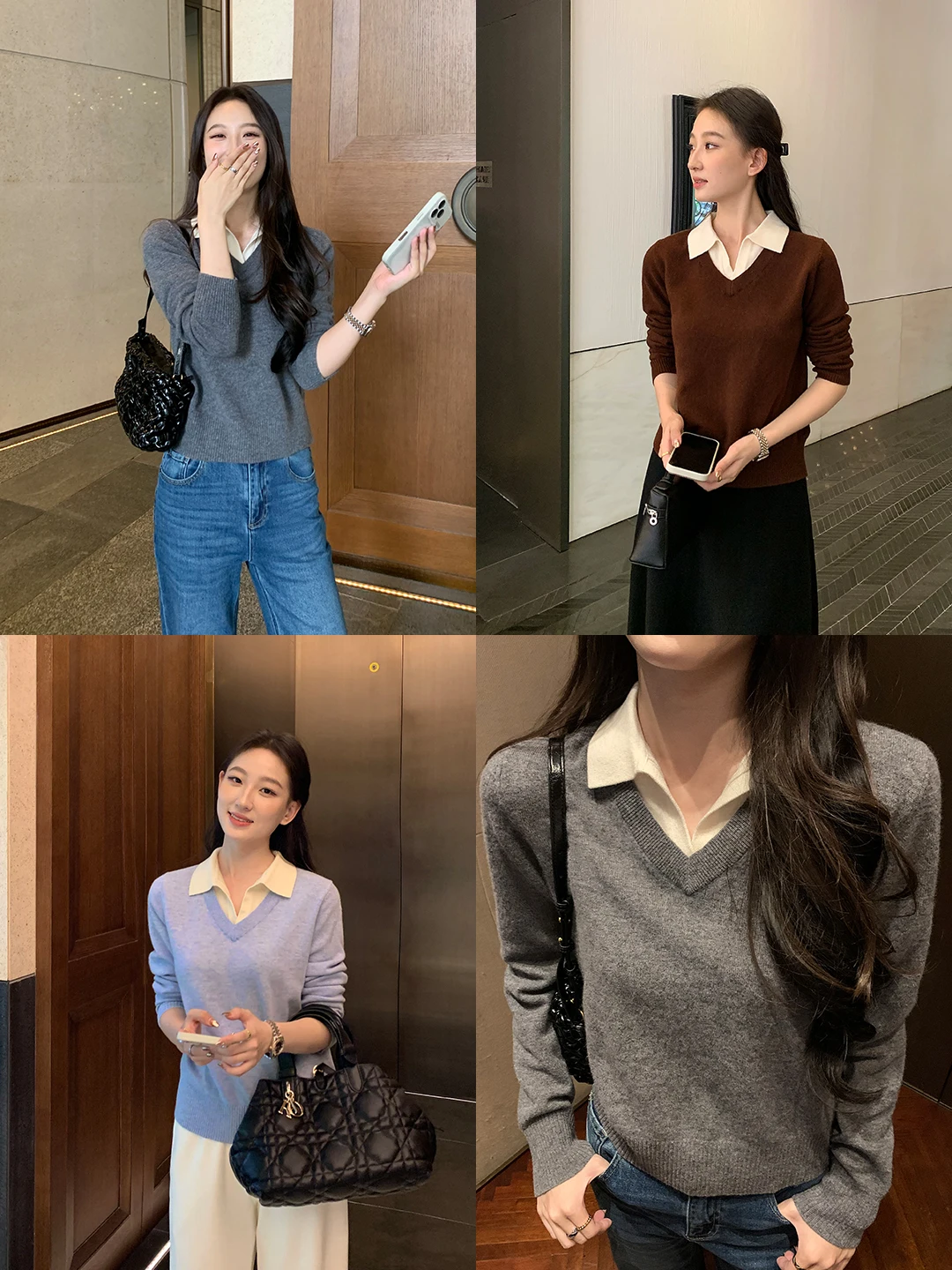 

Женский вязаный шерстяной свитер Maven Lin с длинными рукавами, свободного кроя, в стиле колор-блок, премиум-качество, модный осенний топ