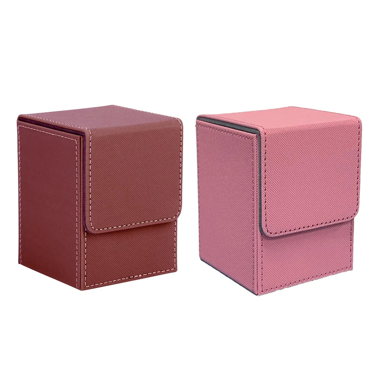 Trading Card Deck Box, Sleeved Card Storage Box, PU Leather Card Organizer