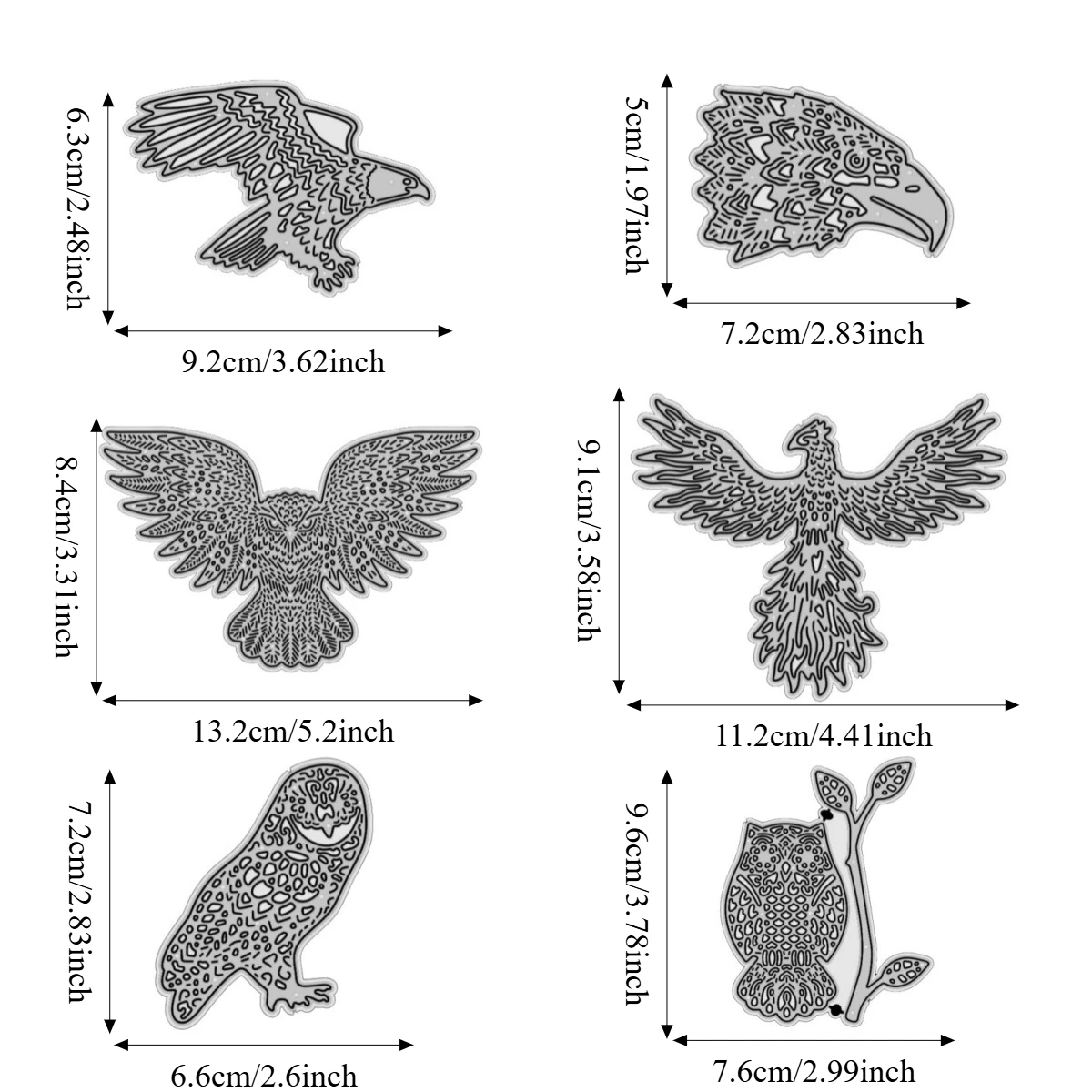 2025 New Arrival Owl Phoenix Eagle Metal Cutting Dies for DIY Scrapbooking Card Making Stencils Embossing Craft Decoration