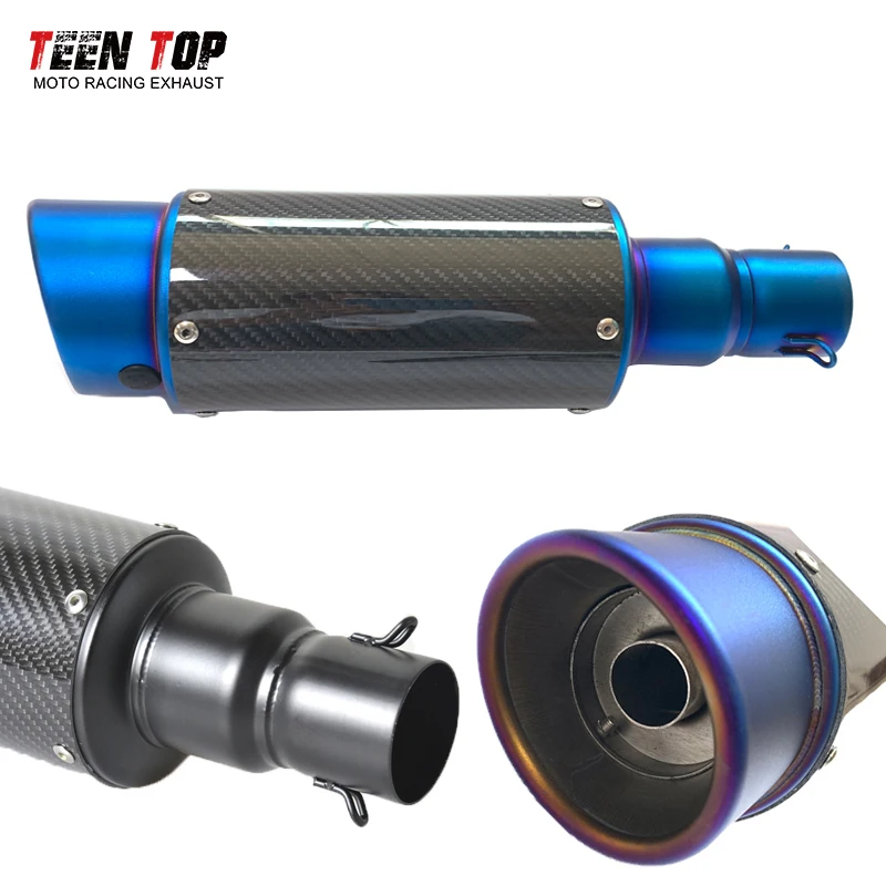 51mm Carbon Fiber Motorcycle Muffler BJ750GS TNT600 TRK502X 502C BJ500 BJ300 Exhaust Muffler DB Killer 390mm Escape Silencieux