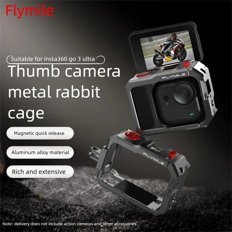 

For Sports Camera Metal Rabbit Cage For Insta360 Go Ultra Horizontal And Vertical Shooting Anti Fall Protection Frame Accessorie