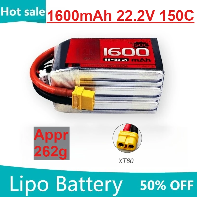 

1600 мАч 6S 22,2 В 150C LiPo аккумулятор для радиоуправляемого вертолета Квадрокоптера FPV Детали гоночного дрона 14,8 В Аккумулятор для дронов с разъемом T/XT60
