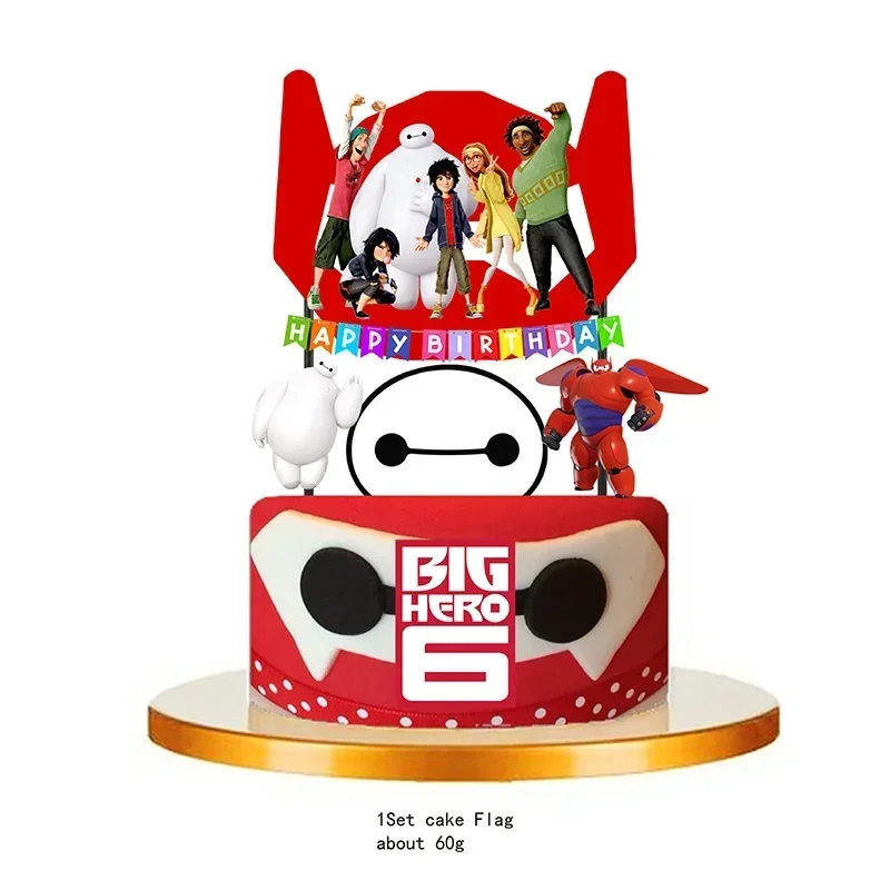 Big Hero Baymax Birthday Party Decoration Baymax Balloon Decor Tableware Paper Plates Napkin Cup Party Supplies Toys for Boy Gif