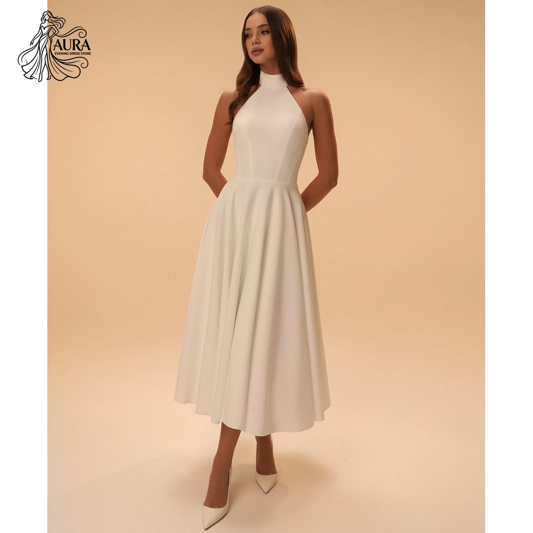 

Aura A Word Elegant Party Dresses 2026 Luxury Evening Dresses for Wedding Custom Made Round Neck Sequins Korean Popular Dress