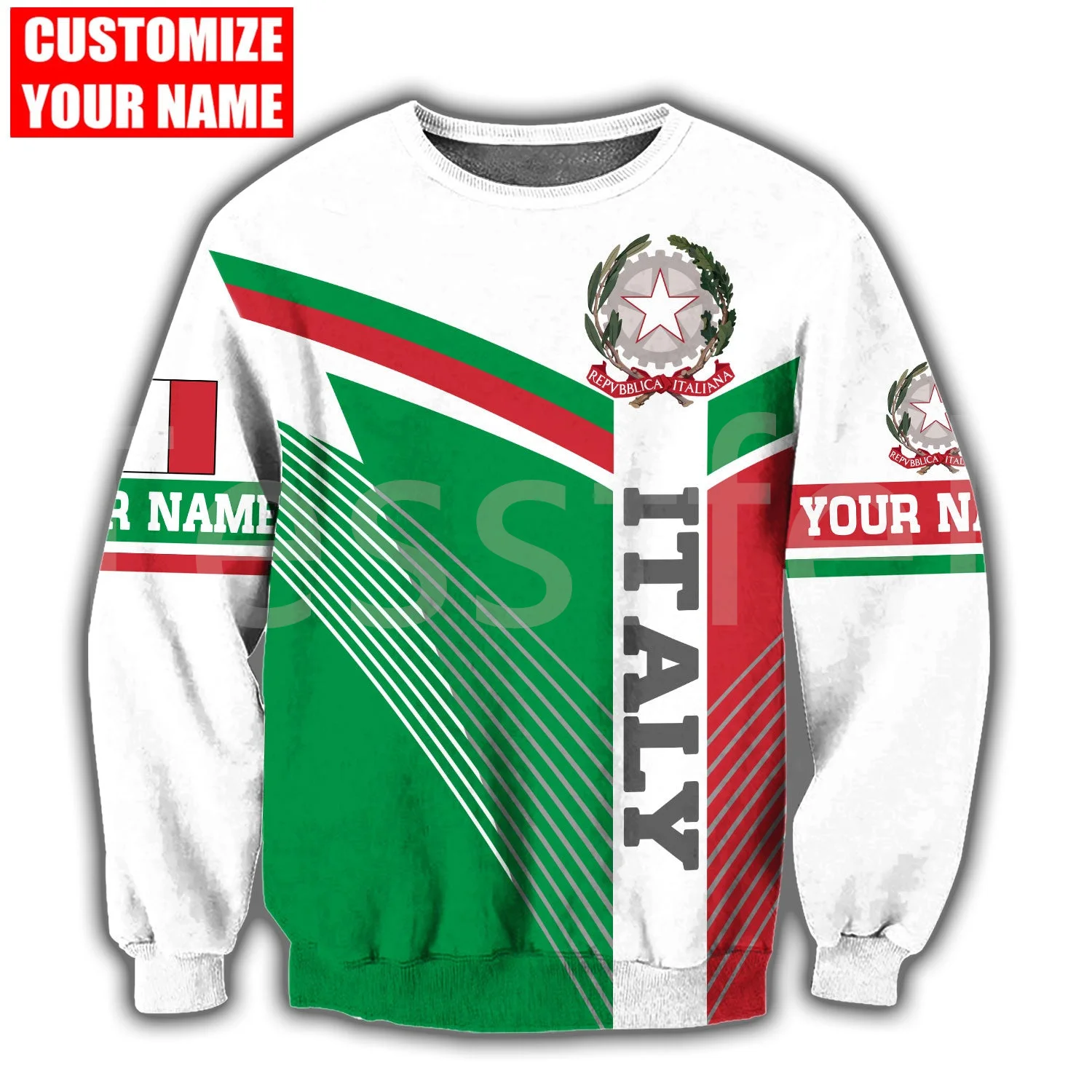 Tessffel Country Flag Italy Soldier Military Army Cops Tattoo Retro Long Sleeves 3DPrint Men/Women Casual Jacket Funny Hoodies X